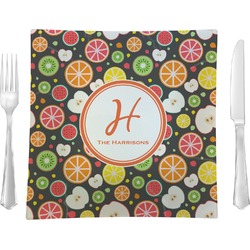 Apples & Oranges Glass Square Lunch / Dinner Plate 9.5" (Personalized)