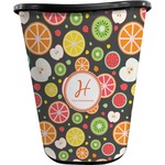 Apples & Oranges Waste Basket - Double Sided (Black) (Personalized)