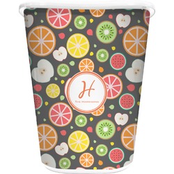 Apples & Oranges Waste Basket - Double Sided (White) (Personalized)