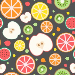 Apples & Oranges Wallpaper & Surface Covering (Peel & Stick 24"x 24" Sample)