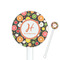 Apples & Oranges White Plastic 5.5" Stir Stick - Round - Closeup