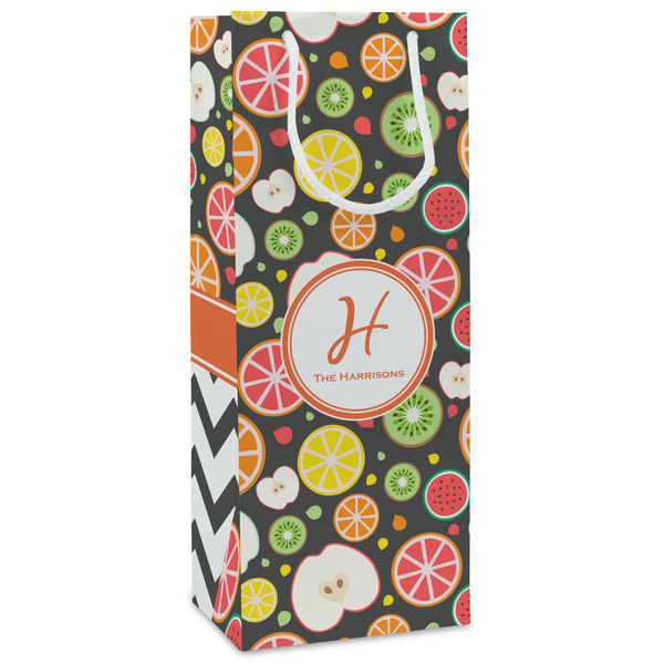 Custom Apples & Oranges Wine Gift Bags - Matte (Personalized)