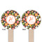 Apples & Oranges Wooden 6" Food Pick - Round - Double Sided - Front & Back