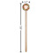 Apples & Oranges Wooden 7.5" Stir Stick - Round - Dimensions