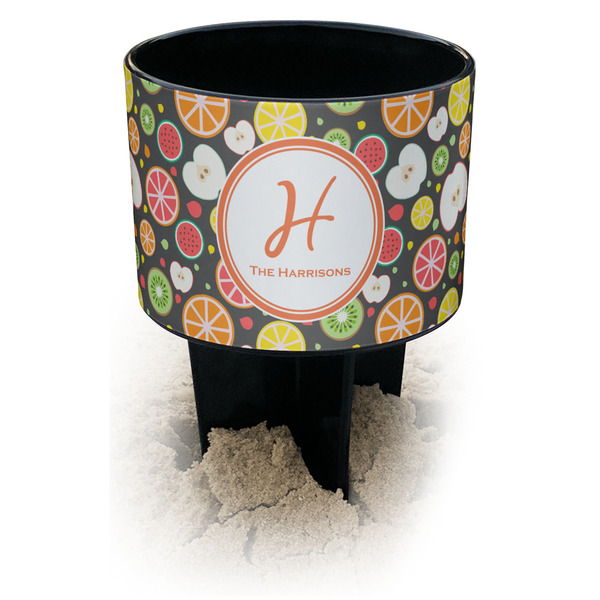 Custom Apples & Oranges Black Beach Spiker Drink Holder (Personalized)