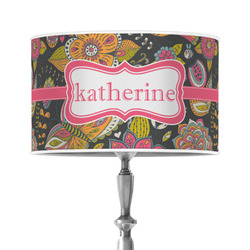 Birds & Butterflies 12" Drum Lamp Shade - Poly-film (Personalized)