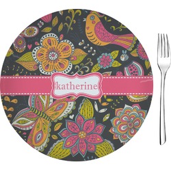 Birds & Butterflies 8" Glass Appetizer / Dessert Plates - Single or Set (Personalized)