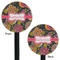 Birds & Butterflies Black Plastic 5.5" Stir Stick - Double Sided - Round - Front & Back