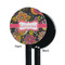 Birds & Butterflies Black Plastic 5.5" Stir Stick - Single Sided - Round - Front & Back