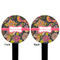 Birds & Butterflies Black Plastic 6" Food Pick - Round - Double Sided - Front & Back