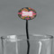 Birds & Butterflies Black Plastic 7" Stir Stick - Oval - Main