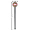 Birds & Butterflies Black Plastic 7" Stir Stick - Round - Dimensions