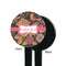 Birds & Butterflies Black Plastic 7" Stir Stick - Single Sided - Round - Front & Back