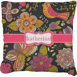 Birds & Butterflies Faux-Linen Throw Pillow 20" (Personalized)