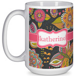 Birds & Butterflies 15 Oz Coffee Mug - White (Personalized)