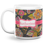 Birds & Butterflies 20 Oz Coffee Mug - White (Personalized)