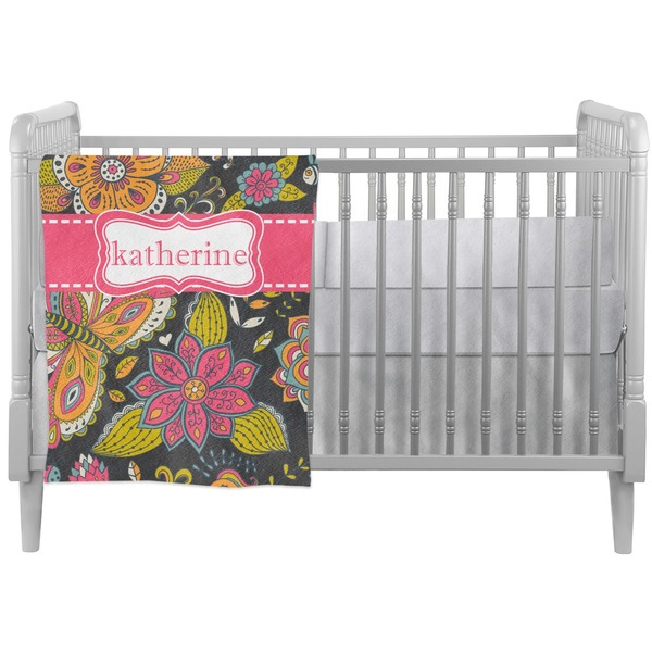 Custom Birds & Butterflies Crib Comforter / Quilt (Personalized)