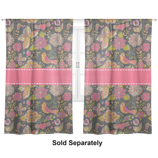 Custom Birds & Butterflies Curtain Panel - Custom Size