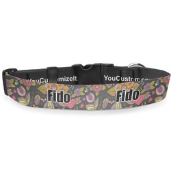 Birds & Butterflies Deluxe Dog Collar - Double Extra Large (20.5" to 35") (Personalized)