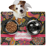 Birds & Butterflies Dog Food Mat - Medium w/ Name or Text