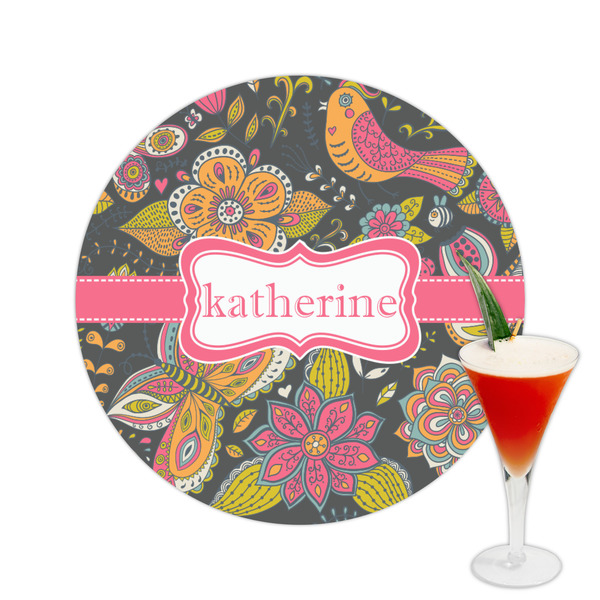 Custom Birds & Butterflies Printed Drink Topper -  2.5" (Personalized)