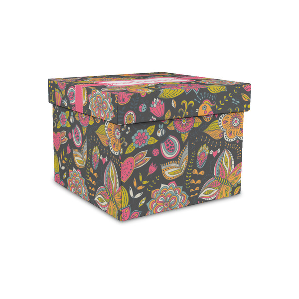 Custom Birds & Butterflies Gift Box with Lid - Canvas Wrapped - Small (Personalized)