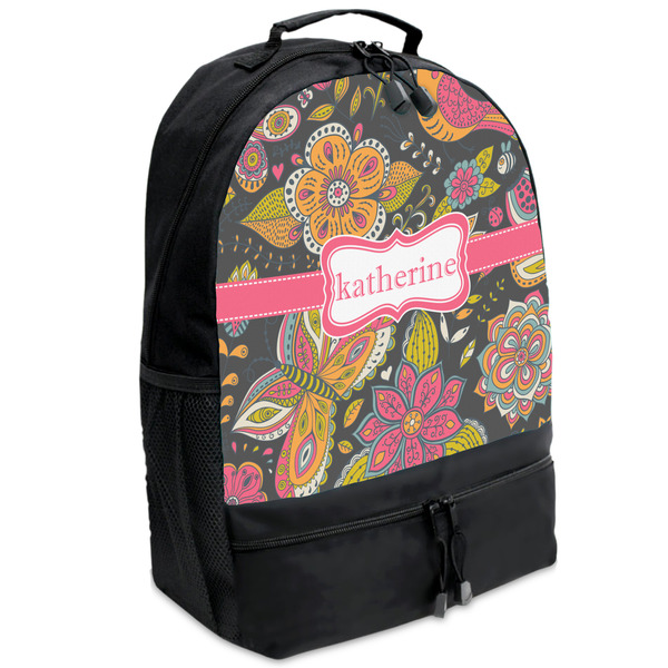 Custom Birds & Butterflies Backpacks - Black (Personalized)