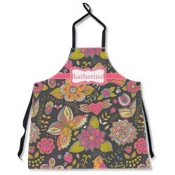 Birds & Butterflies Apron Without Pockets w/ Name or Text