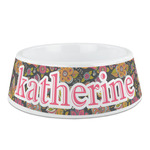 Birds & Butterflies Plastic Dog Bowl (Personalized)