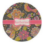 Birds & Butterflies Round Linen Placemat (Personalized)