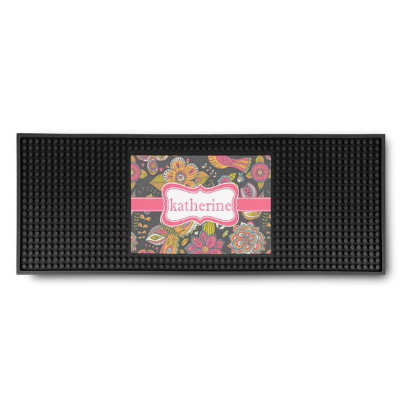 Custom Birds & Butterflies Rubber Bar Mat (Personalized)