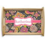 Birds & Butterflies Natural Wooden Tray - Small (Personalized)