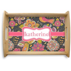 Birds & Butterflies Natural Wooden Tray - Small (Personalized)