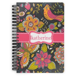 Birds & Butterflies Spiral Notebook - 7x10 w/ Name or Text