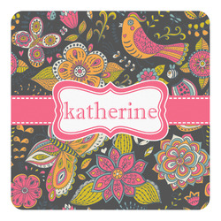 Birds & Butterflies Square Decal - XLarge (Personalized)
