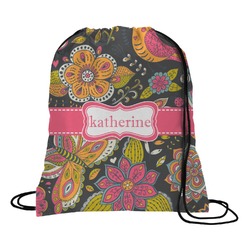 Birds & Butterflies Drawstring Backpack - Large (Personalized)