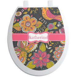 Birds & Butterflies Toilet Seat Decal - Round (Personalized)