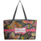 Birds & Butterflies Tote w/Black Handles - Front View