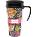 Birds & Butterflies Acrylic Travel Mug with Handle (Personalized)