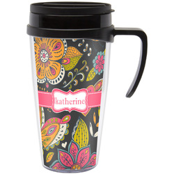 Birds & Butterflies Acrylic Travel Mug with Handle (Personalized)