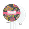 Birds & Butterflies White Plastic 5.5" Stir Stick - Single Sided - Round - Front & Back