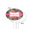 Birds & Butterflies White Plastic 7" Stir Stick - Single Sided - Oval - Front & Back