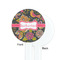 Birds & Butterflies White Plastic 7" Stir Stick - Single Sided - Round - Front & Back