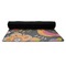 Birds & Butterflies Yoga Mat Rolled up Black Rubber Backing