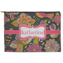 Birds & Butterflies Zipper Pouch - Large - 12.5"x8.5" (Personalized)