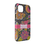 Birds & Butterflies iPhone Case - Rubber Lined - iPhone 14 (Personalized)