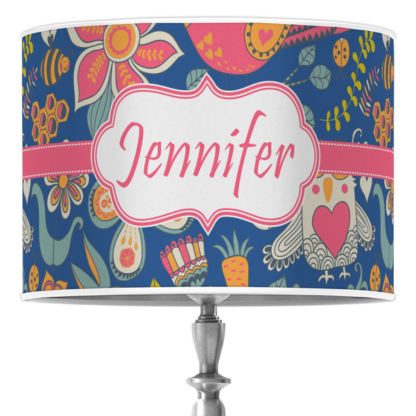 Custom Owl & Hedgehog 16" Drum Lamp Shade - Poly-film (Personalized)