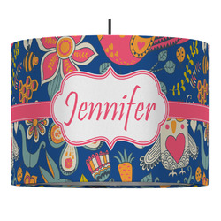 Owl & Hedgehog Drum Pendant Lamp (Personalized)