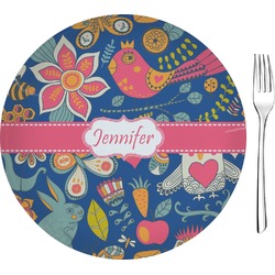 Owl & Hedgehog 8" Glass Appetizer / Dessert Plates - Single or Set (Personalized)