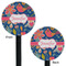 Owl & Hedgehog Black Plastic 5.5" Stir Stick - Double Sided - Round - Front & Back